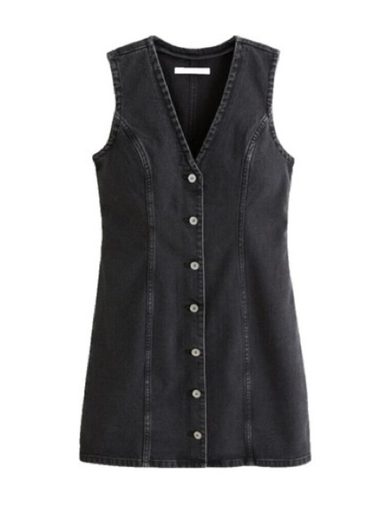 Abercrombie & Fitch Dresses & Skirts - Abercrombie & Fitch- Sleeveless Black Button-Front Denim Dress